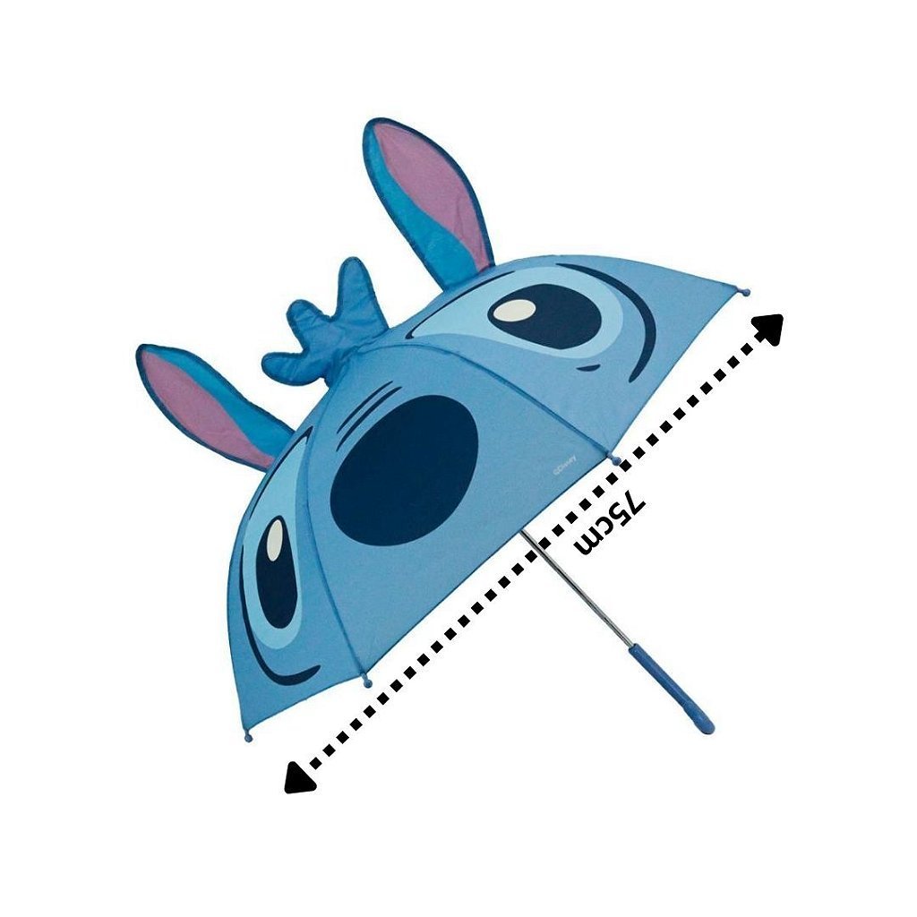 Sombrinha Guarda Chuva Infantil Stitch Orelhas 3d Disney - 3