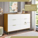 Ver imagem 6 de Cômoda para Quarto com 6 Gavetas 135cm x 102cm Safira Marrom/Freijó/Branco