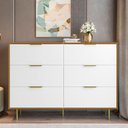 Ver imagem 1 de Cômoda para Quarto com 6 Gavetas 135cm x 102cm Safira Marrom/Freijó/Branco