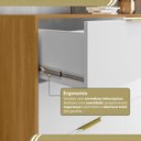 Ver imagem 5 de Cômoda para Quarto com 6 Gavetas 135cm x 102cm Safira Marrom/Freijó/Branco