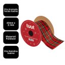 Ver imagem 4 de Kit 2 Fitas Aramadas Decorativa Natalina Xadrez Tecido 6cm x 9,14m para Laços Árvores de Natal