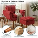 Ver imagem 4 de Kit Poltrona e Puff Alice Decorativa Confortável para Sala Recepção Manicure Quarto Tecido Suede