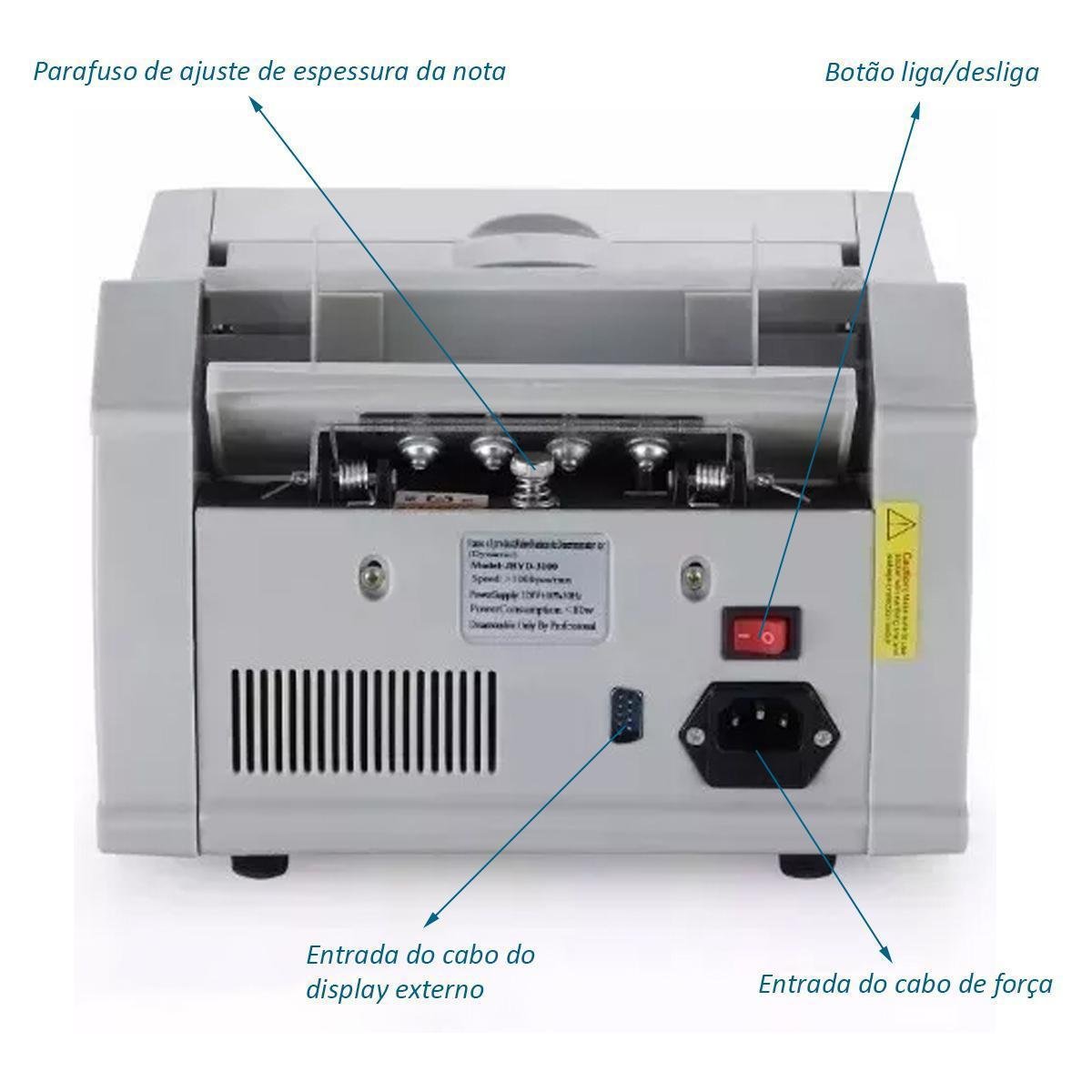 Máquina de Contar Dinheiro Cédulas Detecta Nota Falsa 110v - 4