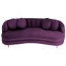 Sofá Curvo 3 Lugares Orgânico Sala Recepção Luxo Panamá 200cm Suede Roxo - 1