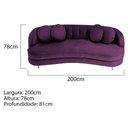 Ver imagem 5 de Sofá Curvo 3 Lugares Orgânico Sala Recepção Luxo Panamá 200cm Suede Roxo