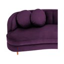 Ver imagem 3 de Sofá Curvo 3 Lugares Orgânico Sala Recepção Luxo Panamá 200cm Suede Roxo