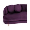 Sofá Curvo 3 Lugares Orgânico Sala Recepção Luxo Panamá 200cm Suede Roxo - 3