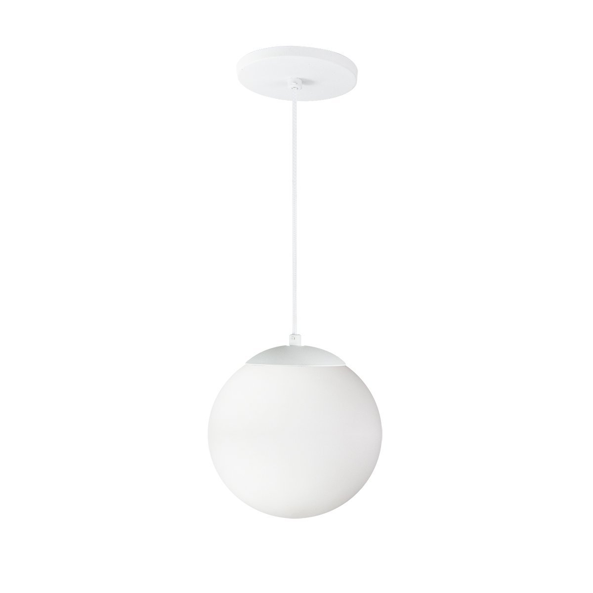 Pendente Globo Esfera de Vidro Branco Fosco 20cm - Branco - 1