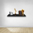 Ver imagem 2 de Prateleira Simples Preta 70x20cm Com Suporte Em Mdf