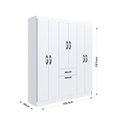 Ver imagem 3 de Roupeiro 6 Portas 181cm x 159,5cm x 40cm Laguna Branco