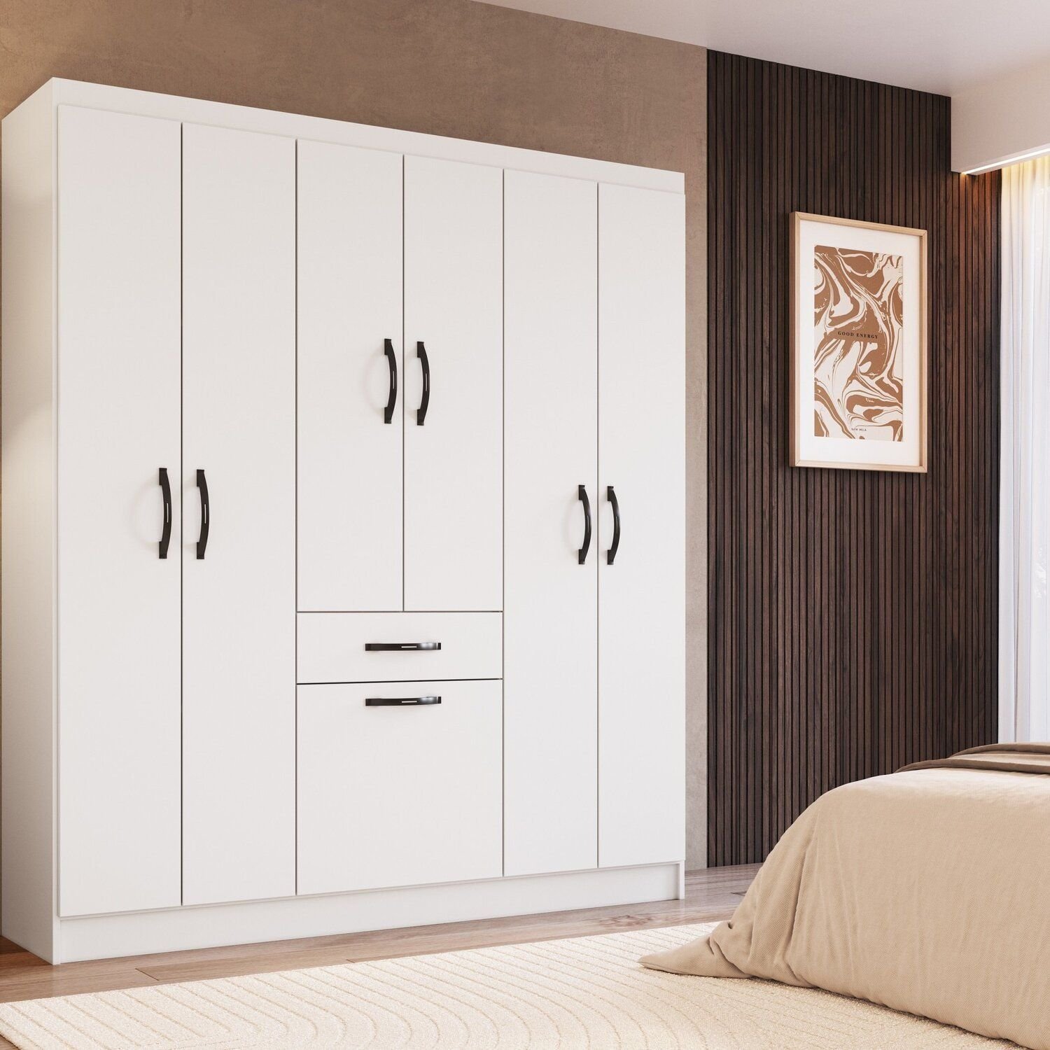 Roupeiro 6 Portas 181cm X 159,5cm X 40cm Laguna | MadeiraMadeira
