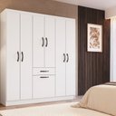 Ver imagem 1 de Roupeiro 6 Portas 181cm x 159,5cm x 40cm Laguna Branco