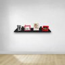 Prateleira Simples Preta 40x20cm Com Suporte Em Mdf - 2