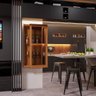 Cristaleira Bar com Nicho Sala de Estar Bacco Prateleira em Vidro Imbuia - 5