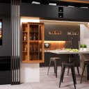 Ver imagem 5 de Cristaleira Bar com Nicho Sala de Estar Bacco Prateleira Em Madeira Imbuia - Gran Belo
