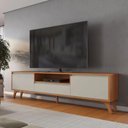 Ver imagem 5 de Rack para TV Piazza New 75" 237cm MDF com Pés Reguláveis Off White Mavaular Móveis