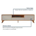 Ver imagem 2 de Rack para TV Piazza New 75" 237cm MDF com Pés Reguláveis Off White Mavaular Móveis