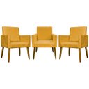 Ver imagem 1 de Kit 3 Poltronas Decorativa Para Sala Recepção Escritório Mari Suede Cores
