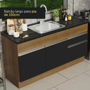 Ver mais imagens de Balcão de Pia Armário de Cozinha 150 Cm 2 Portas e 2 Gavetas (sem Tampo e Pia) Rustic/preto Glamy Ma