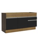 Ver imagem 3 de Balcão de Pia Armário de Cozinha 150 Cm 2 Portas e 2 Gavetas (sem Tampo e Pia) Rustic/preto Glamy Ma
