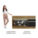 Ver imagem 6 de Balcão de Pia Armário de Cozinha 150 Cm 2 Portas e 2 Gavetas (sem Tampo e Pia) Rustic/preto Glamy Ma