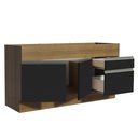 Ver imagem 5 de Balcão de Pia Armário de Cozinha 150 Cm 2 Portas e 2 Gavetas (sem Tampo e Pia) Rustic/preto Glamy Ma