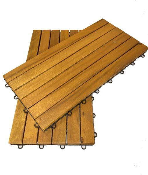 Deck Modulado 6 Ripas 30x60 Kit 18 Peças (3m²) - 2