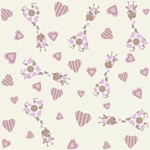 Papel de Parede Infantil Girafa Menina