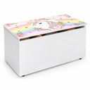 Ver mais imagens de Mini Cama Infantil com Baú Unicórnio Incluso Proteção Lateral 100% MDF