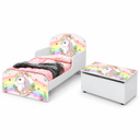 Ver imagem 1 de Mini Cama Infantil com Baú Unicórnio Incluso Proteção Lateral 100% MDF