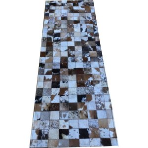 Tapete de Couro Passadeira Marrom Malhado 0,60x1,80 S/B