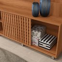 Ver imagem 4 de Estante Home Brise para Tv até 70 Polegadas 1 Porta Correr 2 Gavetas e Rodízio Jequitibá - Lukaliam