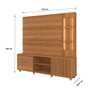 Estante Home Brise para Tv até 70 Polegadas 1 Porta Correr 2 Gavetas e Rodízio Jequitibá - Lukaliam - 6
