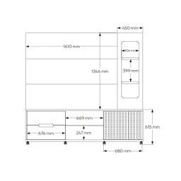 Estante Home Brise para Tv até 70 Polegadas 1 Porta Correr 2 Gavetas e Rodízio Jequitibá - Lukaliam - 7