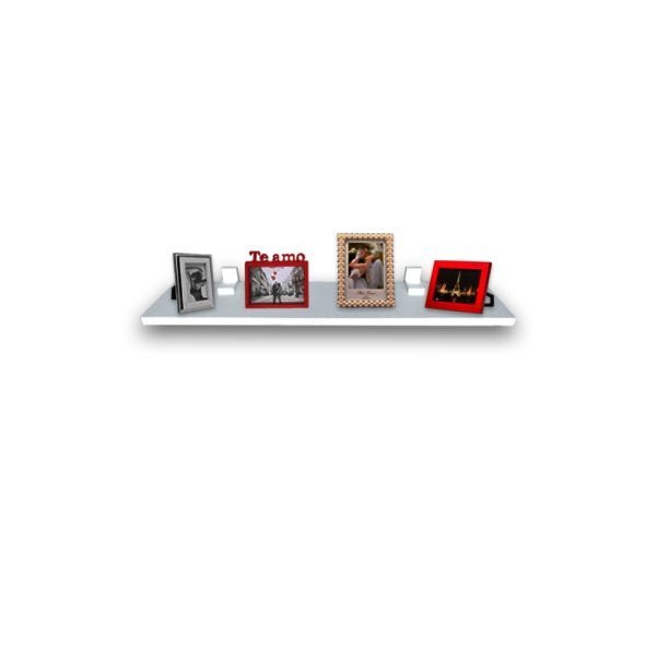 Prateleira Simples Branca 70x20cm Com Suporte Em Mdf