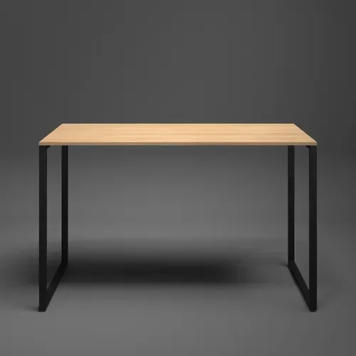 Escrivaninha 120cm Mesa Madeira Natura com Preto Móveis Industrial Escritório - 6