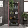 Estante 5 Prateleiras Multiuso Etrange Industrial 190x80cm Preto com Rosa Metal - 1