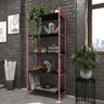 Estante 5 Prateleiras Multiuso Etrange Industrial 190x80cm Preto com Rosa Metal - 2
