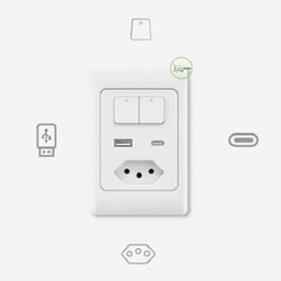 Interruptor Wifi Smart Casa Inteligente Alexa 2 Teclas Usb C - 2