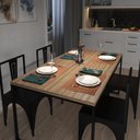 Ver imagem 6 de Mesa Madeira Retangular Sala de Jantar Cozinha 4 Lugares Industrial Metal 160x90cm
