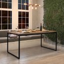 Ver imagem 2 de Mesa Madeira Retangular Sala de Jantar Cozinha 4 Lugares Industrial Metal 160x90cm