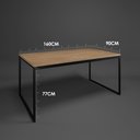 Ver mais imagens de Mesa Madeira Retangular Sala de Jantar Cozinha 4 Lugares Industrial Metal 160x90cm