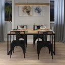 Ver imagem 4 de Mesa Madeira Retangular Sala de Jantar Cozinha 4 Lugares Industrial Metal 160x90cm