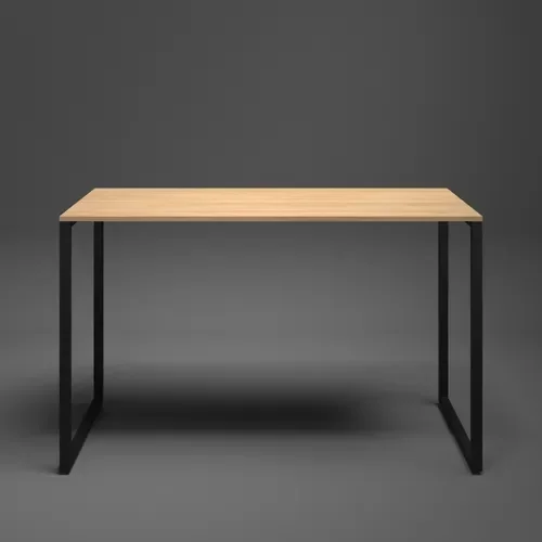 Escrivaninha 90cm Mesa Madeira Natura com Preto Móveis Industrial Escritório - 6