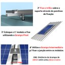 Ver mais imagens de Kit Estrutura Suporte Fixador para 04 Placas Solar Alumínio e Inox Telha Fibro Ondulada em Viga Made