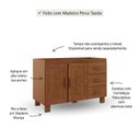Ver imagem 5 de Balcão 2 Portas 3 Gavetas com Aplique Estrutura em Madeira Cobre Marrom/Castanho