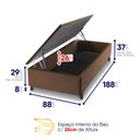 Ver imagem 7 de Conjunto Box Baú Marrom Cairo Cinza Molas Ensacadas Solteiro 88x188x71 - King House