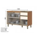 Ver imagem 2 de Gabinete p/ Pia Cozinha Henn Venaly 3PTAS 2GAVS 120cm Cinamomo/Off