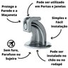 Kit 3un. Trava Porta Fixador Prendedor Porta Magnético Cromado com Adesivo Resistente para Chão ou R - 2