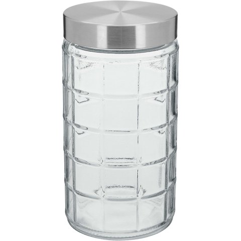 Pote Hermético de Vidro 1,5L Transparente 22x11x11cm Mantimentos Cozinha Tampa
